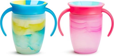 Munchkin® Miracle® 360 Trainer Sippy Cup with Handles, Spill Proof, 7 Ounce, Tropical Swirl, Blue/Multi in Saudi Arabia