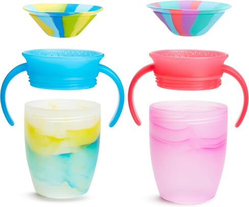 Munchkin® Miracle® 360 Trainer Sippy Cup with Handles, Spill Proof, 7 Ounce, Tropical Swirl, Blue/Multi in Saudi Arabia