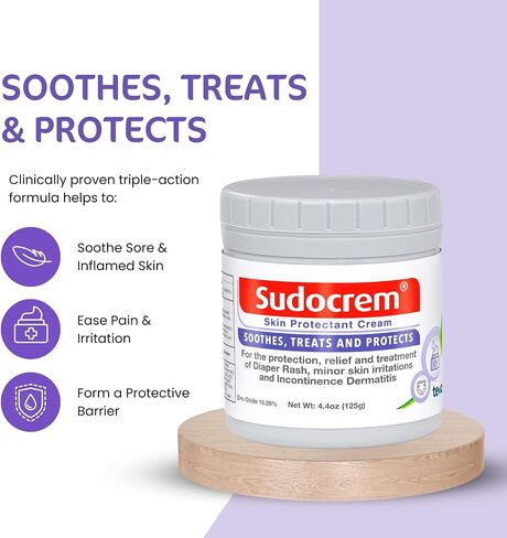 كريم حماية الجلد Sudocrem - كريم طفح حفاضات للطفل - يهدئ ، يعامل ، ويحمي ، من أجل الإغاثة والعلاج والوقاية من الطفح الجلدي ، كريم أكسيد الزنك - 8.8 أوقية in Saudi Arabia