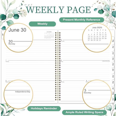 2024-2025 Planner - 9" x 11" Planner Weekly and Monthly 2024-2025, from JULY 2024 to JUNE 2025, Calendar Planner 2024-2025 with Tab, Twin-Wire Binding, Inner Pocket in Saudi Arabia