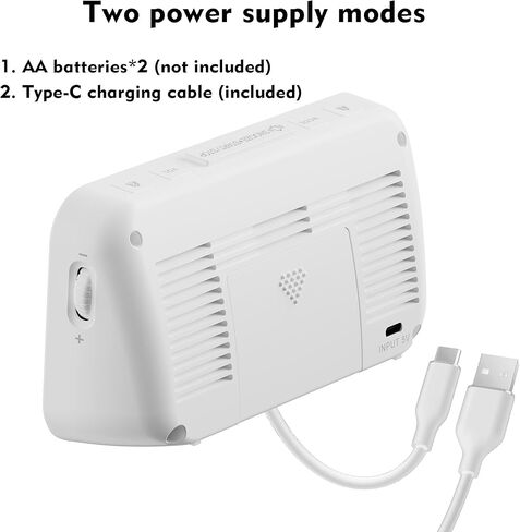 Digital Dual Alarm Clock for Bedroom,Large Big Numbers with Brightness Dimmer, Bedside Digita with Sleep Timer, Temperature, Adjustable Volume,12/24Hr, Snooz，with Week、Day & Month in Kuwait