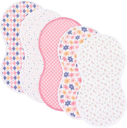 Pack of 5,Baby Burp Cloths,Soft and Absorbent,Unisex,Easy to Use in Saudi Arabia
