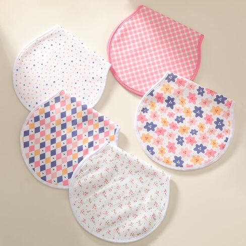 Pack of 5,Baby Burp Cloths,Soft and Absorbent,Unisex,Easy to Use in Saudi Arabia