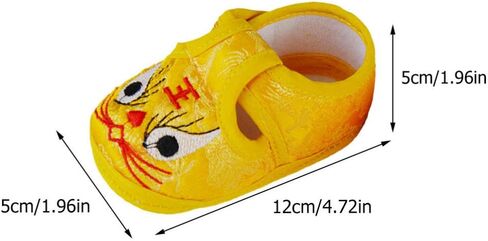 Holibanna 1 Pair Baby Tiger Shoes Breathable Baby Shoes Winter Nonslip Infant Shoes Non- Baby Shoes Tiger Baby Shoes Uggslippers Chinese Tiger Head Shoes Cartoon China Upper: Silk Newborn Yellow in Saudi Arabia