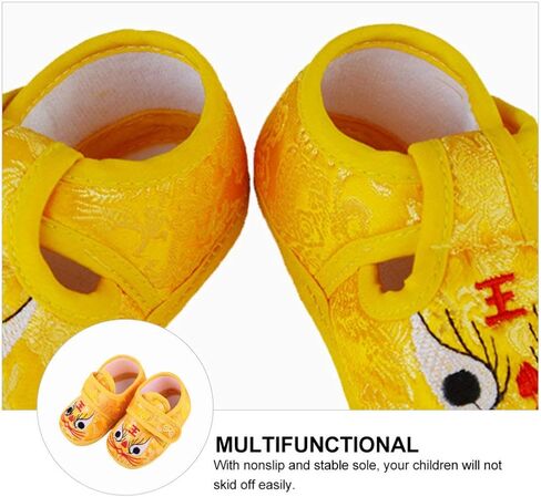 Holibanna 1 Pair Baby Tiger Shoes Breathable Baby Shoes Winter Nonslip Infant Shoes Non- Baby Shoes Tiger Baby Shoes Uggslippers Chinese Tiger Head Shoes Cartoon China Upper: Silk Newborn Yellow in Saudi Arabia