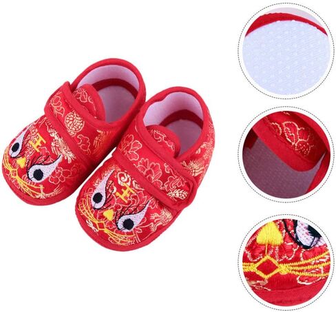 Holibanna 1 زوج أحذية نمر نمر تنفس أحذية الطفل الشتاء غير الرضيع أحذية الأطفال غير طفل أحذية نمر نمر الأطفال Uggslippers صينية نمر رأس الرسوم المتحركة الصين العلوي: الحرير الجديد الأصفر in Kuwait