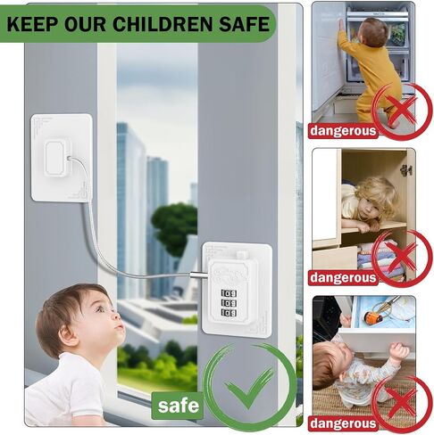 2 Pack Refrigerator Locks with 3 Digit Code, Easy Install Fridge Lock Combination, Premium Freezer Lock, Child Proof Cabinet Locks for Refrigerators, Drawers, Closets, Windows (Black) in Saudi Arabia