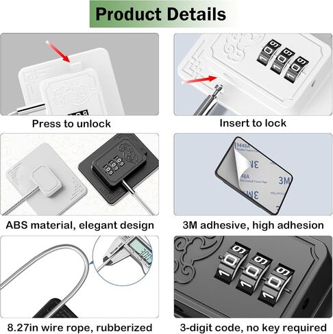 2 Pack Refrigerator Locks with 3 Digit Code, Easy Install Fridge Lock Combination, Premium Freezer Lock, Child Proof Cabinet Locks for Refrigerators, Drawers, Closets, Windows (Black) in Saudi Arabia