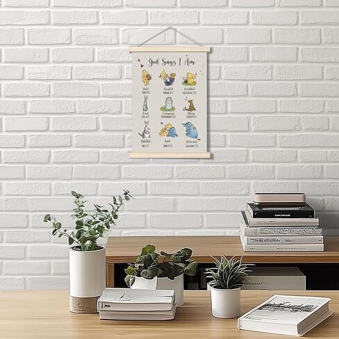 Winnie the Pooh Alphabet Hanger Frame, Classic Pooh Wall Decorations, Nursery Wall Decor, Pooh's ABC Poster Alphabet Wall Decor, for Classrooms Kid’s Rooms Living Rooms 12x16 Inch in Saudi Arabia