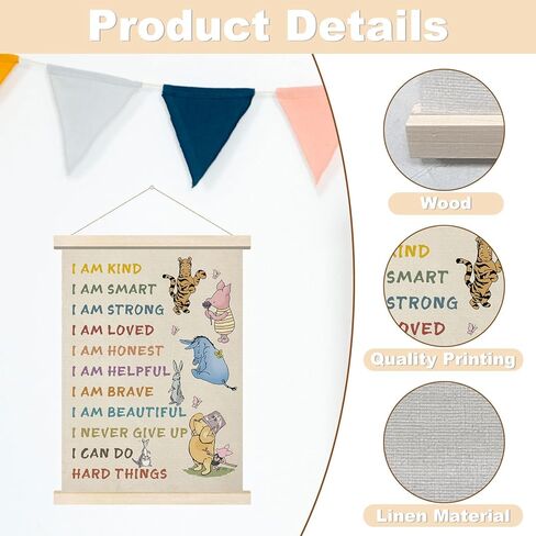 Winnie the Pooh Alphabet Hanger Frame, Classic Pooh Wall Decorations, Nursery Wall Decor, Pooh's ABC Poster Alphabet Wall Decor, for Classrooms Kid’s Rooms Living Rooms 12x16 Inch in Kuwait