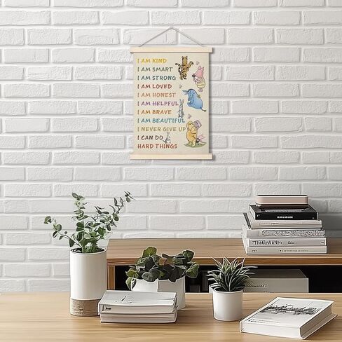 Winnie the Pooh Alphabet Hanger Frame, Classic Pooh Wall Decorations, Nursery Wall Decor, Pooh's ABC Poster Alphabet Wall Decor, for Classrooms Kid’s Rooms Living Rooms 12x16 Inch in Kuwait