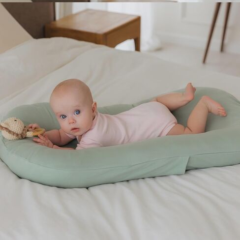 Snuggle Style Baby Nest, Baby Lounger, Organic Cotton Lounger for Baby, Breathable Portable Secure - Snuggle Collection (Cream) in Saudi Arabia