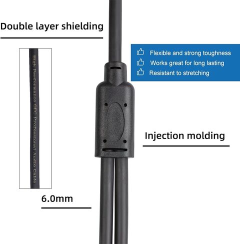 2 حزمة كابل مقسم XLR Y، كابل XLR أنثى إلى كابل ذكر Y ثنائي XLR (مقسم XLR 1 أنثى إلى 2 ذكر)، محول صوت سلك مقسم ميكروفون متوازن - 1.6 قدم /0.5 متر in Kuwait