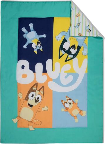 Bluey Sheet Set - Fits Toddler Bed or Crib Mattress - Fitted Sheet and Pillow Case, Green in Kuwait
