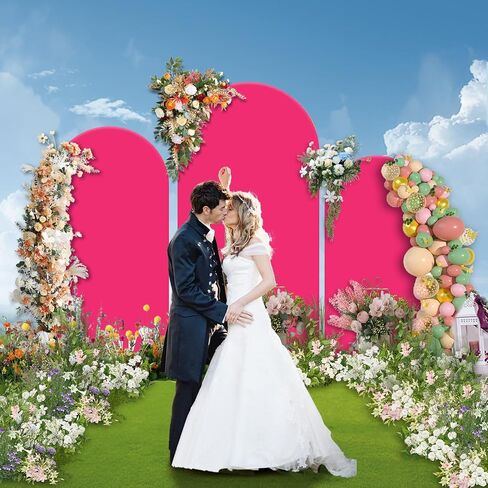 Set of 3 Wedding Arch Cover, 7.2ft, 6.6ft, 6ft White Spandex Arch Covers Stretchy Backdrop, Round Top Chiara Backdrop Cover for Wedding Birthday Party Baby Shower Banquet Decoration (White) in Saudi Arabia