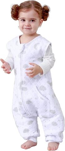 Toddler Sleep Sack with Feet 1.5 Tog, Winter Sleep Sack 12-18 Months 12-24 Months, Rayon Made from Bamboo Toddler Sleeping Sack 2-Way Zipper Toddler Wearable Blanket in Saudi Arabia
