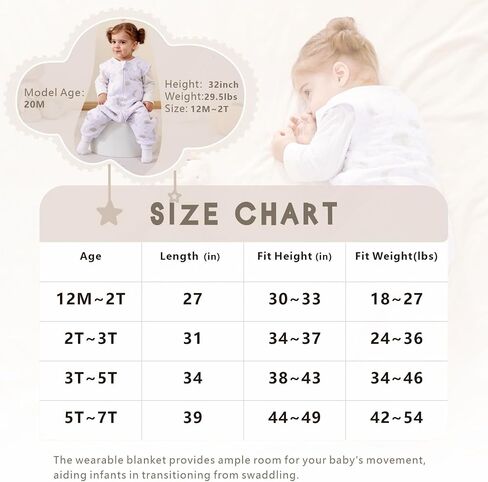 Toddler Sleep Sack with Feet 1.5 Tog, Winter Sleep Sack 12-18 Months 12-24 Months, Rayon Made from Bamboo Toddler Sleeping Sack 2-Way Zipper Toddler Wearable Blanket in Saudi Arabia