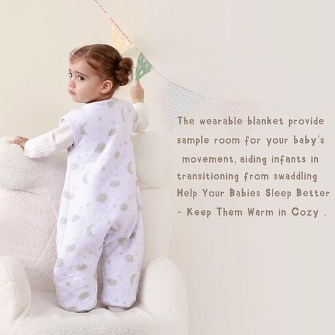 Toddler Sleep Sack with Feet 1.5 Tog, Winter Sleep Sack 12-18 Months 12-24 Months, Rayon Made from Bamboo Toddler Sleeping Sack 2-Way Zipper Toddler Wearable Blanket in Saudi Arabia
