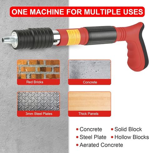 Concrete Nail Gun Kit with 110pcs Nails, 5 Speed Adjustable Manual Steel Nail Gun, Portable Nail Wall Shooting Machine Fastening Tool, Wall Anchor Wire Slotting Device Household Woodworking in Saudi Arabia