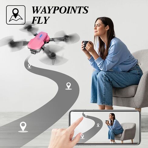Light up Drone with Camera 1080P for Kids Foldable Mini Drone for Kids Adults Beginners Boys Toys Auto Return One Key Take Off Gifts for Boys in Saudi Arabia
