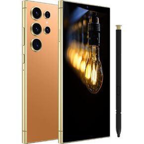 C24U Unlocked Cell Phone Android 14 with S Pen, 8GB+256GB Octa-core Smartphone Unlock Mobile Phone, 6800mAh Battery, 6.8" FHD+ 120Hz, 108MP Camera, Dual SIM Phone/GPS/Face ID - Orange