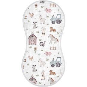 Cute Dragons Pattern Muslin Baby Burp Cloths - Super Absorbent and Soft Burping Rags - Cotton Burp Clothes Set for Boys and Girls, 2 Pack