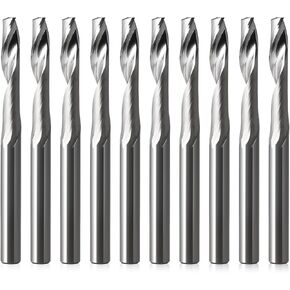HOZLY 1/8 Shank CNC Router Bits O Flute End Mill Single Flute Spiral Router Bit Up Cut Milling Cutter with 1/16 Inch Cutting Diameter Router Bit Set for Aluminum Cutting Pack of 10(3.175x1.5x8mm) in Saudi Arabia