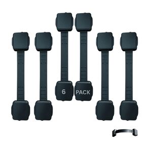 New Version| Cabinet Locks Baby Proofing| Child Proof Cabinet Locks| Baby Proofing Cabinets| Door Locks for Kids Safety| Fridge Lock Cabinet Lock| Drawer Locks Baby Proofing (6 Pack Black)