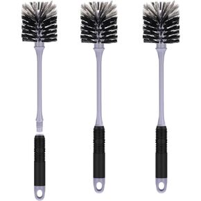 Bottle Brush Cleaner, Long Handle Bottle Brush with Dual Function Bristles for Water Bottles, Glasswares, Mugs, Sports Bottles, Baby Bottles, Black 4 PCS