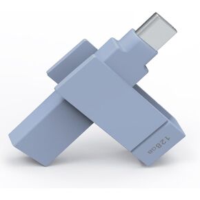 Apple MFi Certified Morandi Blue iXflash 1 TB Backup Flash Drive 2-in-1 USB for iPhone, iPad, and Computer, USB Type A & USB Type C, iPhone USB Storage Flash Drive, Photo Stick for iPhone