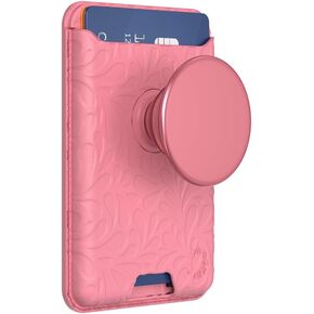 PopSockets Phone Wallet Without Expanding Grip, Phone Card Holder, Wireless Charging Compatible, Wallet Compatible with MagSafe® - Silver