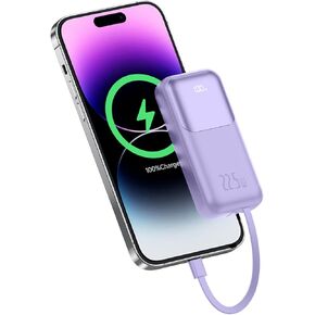 10000mAh Portable Charger,Small Phone Charger，Fast Charging Power Bank,Mini External Battery Pack with Built-in Cable, Compatible with iPhone 14/14 Plus/14 Pro/13/13 Mini/13 Pro/12/12/Pro/Samsung