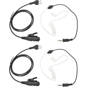 2 Pin Security Ear Piece to 3.5 Aux Audio Listen Headset Walkie Talkie Surveillance Earphone for Midland Avph3 gxt FRS gmrs x talker lxt600pa t51r br200 2-Way Radio（2Pack） (Earbud Pattern)