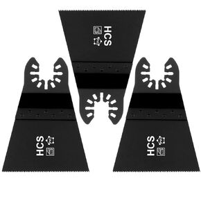 Multifunction High Carbon Steel Standard 2-1/2" Wide E-Cut Oscillating Saw Blades for Wood,Softer Plastics, Drywall Materials (3-Pack)