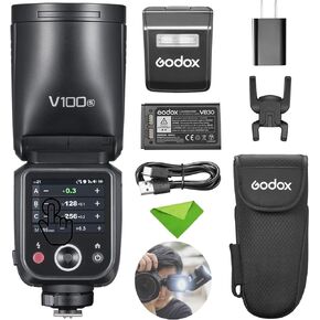 Godox V100S V100-S 100Ws Flash for Sony TTL Speedlight, 400 Full Power Flashes, 1.7s Recycle Time, 2.4G Wireless with External Flash, Touchscreen Speedlite for Sony Cameras (Godox V100S USA Version)
