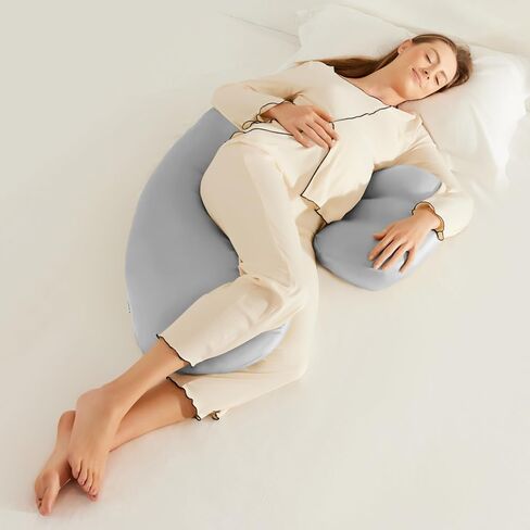 Pregnancy Pillow, Buttery‑Soft Cooling TENCEL H‑Shape Adjustable Full‑Body Maternity Pillow, Washable Cover for Side Sleepers, Neck Back Belly Leg Hip Support, Pregnancy Essential, Sage Green in Saudi Arabia