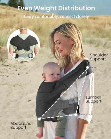 حاملة الأطفال حديثي الولادة ، حاملة أطفال مريحة ، حاملة غلاف طفل مريح ، رمادي فاتح in Kuwait