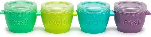 melii Snap & Go Baby Food Storage Containers - 8 Pack, Multicolored 4 oz Stackable Snack Containers, Freezer Safe with Airtight Lids, Microwave, BPA-Free for Meal Prep, On-the-Go Snacks in Kuwait
