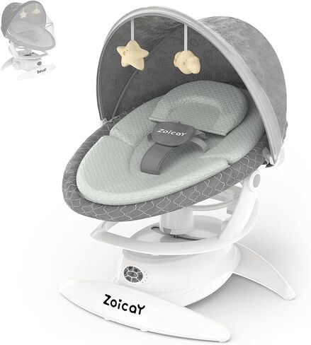 Zoicay 3-in-1 طفل أرجوحة للرضع للطفل مع الكشف عن الحركة ، ومقعد أرجوحة للأطفال محمولة ، ومقعد BT و 360 درجة دوارة ، والبعد يدويًا مع 3 أوضاع أرجوحة و 5 سرعات (أبيض) in Kuwait
