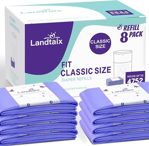 Diaper Pail Refill Bags Fits Dekor Classic 4 Pack for 2772 Diapers | Diaper Pail Refills Trash Bags(Extra 40% Length,Extra 30% Thickness) Powerful Odor Eliminate Lavender Scent for Baby,Adult in Saudi Arabia