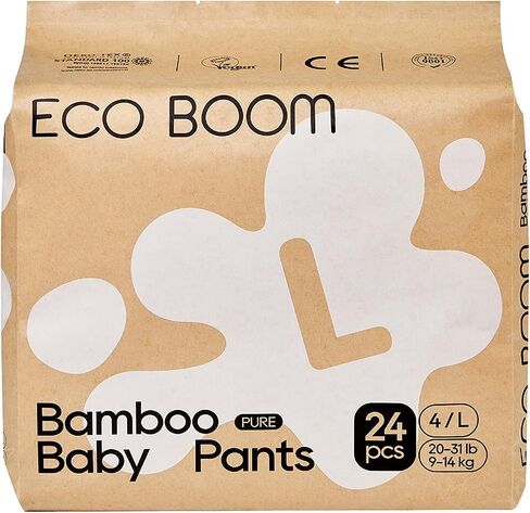 ECO BOOM Training Pants for Toddler Potty, Hypoallergenic for Sensitive Skin, Size 4 Suitable for 20 to 31lb (L - 48 Count) in Saudi Arabia