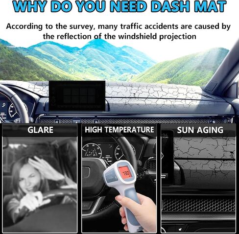 2025 HRV Dashboard Cover: Compatible with Honda HR-V 2023-2024 2025 Dashboard Cover Mat Dash Mat Dash Carpet Cover Protector Sunshade No Glare 2025 HRV Accessories, Black in Kuwait