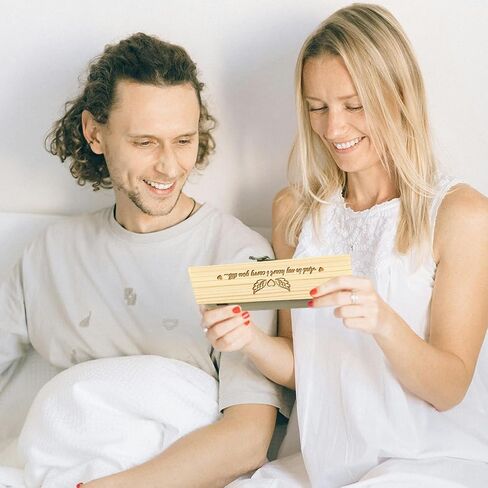 CHGCRAFT Pregnancy Test Keepsake Box Wings Heart Wooden Pregnancy Announcement Gifts Keepsake Box Box with Raffia Ribbon and Lock Announcement Gifts for Husband Grandparents Parents, 8x2x1.2inch in Kuwait