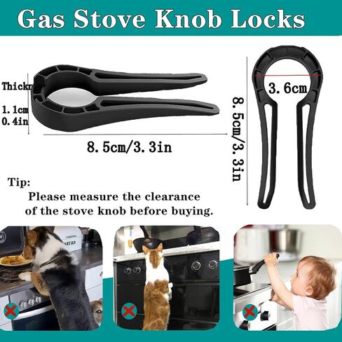 10 Pack Gas Stove Knob Locks Oven Lock Child Safety Stove Guard Stove Knob Covers Baby Proofing Stove Knob for Baby Kids Pet（Black+Orange） in Saudi Arabia
