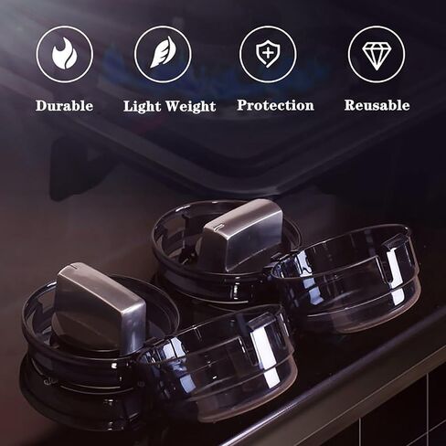 10 Pack Gas Stove Knob Locks Oven Lock Child Safety Stove Guard Stove Knob Covers Baby Proofing Stove Knob for Baby Kids Pet（Black+Orange） in Saudi Arabia
