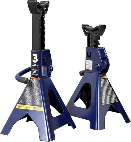 BIG RED Torin 3 Ton Steel Jack Stands: for Small SUVs, Cars, Trucks, Trailers - Red, 1 Pair (2 Pack) in Kuwait