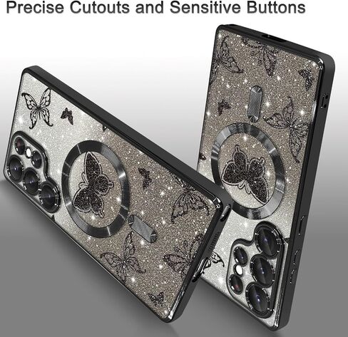 علبة الهاتف Aigomara مصنوعة لـ Samsung Galaxy S25 Plus [متوافق مع الشحن اللاسلكي] بطبعة ناعمة TPU Glitter Case Pling Caseproof المضادة للخلع للنساء - الوردي - الوردي in Kuwait
