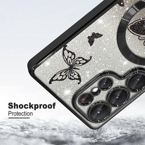 علبة الهاتف Aigomara مصنوعة لـ Samsung Galaxy S25 Plus [متوافق مع الشحن اللاسلكي] بطبعة ناعمة TPU Glitter Case Pling Caseproof المضادة للخلع للنساء - الوردي - الوردي in Kuwait