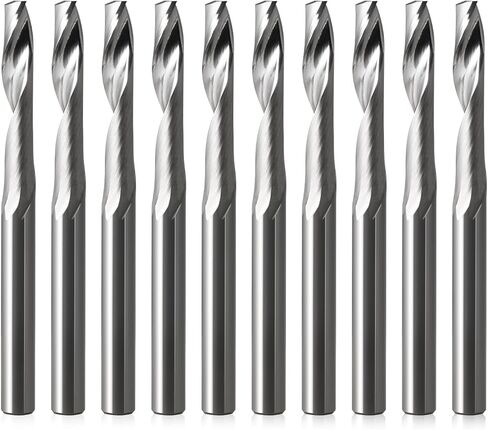 HOZLY 1/8 Shank CNC Router Bits O Flute End Mill Single Flute Spiral Router Bit Up Cut Milling Cutter with 1/16 Inch Cutting Diameter Router Bit Set for Aluminum Cutting Pack of 10(3.175x1.5x8mm) in Saudi Arabia