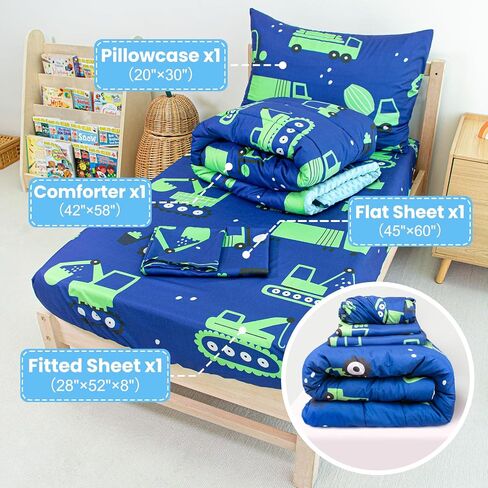 Toddler Bedding Set, 4 Piece Soft Minky Fleece Quilt Crib Bedding Set for Girls and Boys, Soft and Lightweight Toddler Bed Set (Rainbow) in Saudi Arabia